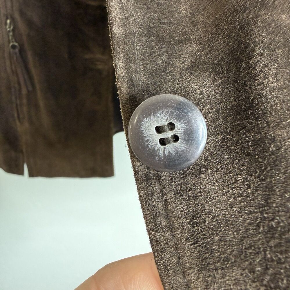 Vintage Cache Size M Suede Vest Chocolate Brown Longline Western Bobo Festival - Picture 9 of 16